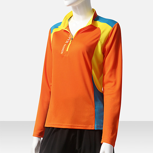 

Women's T shirt Hiking Tee shirt Long Sleeve Tee Tshirt Sweatshirt Top Outdoor Lightweight Breathable Quick Dry Sweat wicking Autumn / Fall Spring Solid Color 2772 female orange 2772 Female Lake Blue