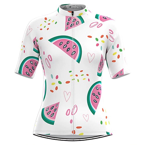 

Women's Short Sleeve Cycling Jersey White Watermelon Bike Top Mountain Bike MTB Road Bike Cycling Breathable Quick Dry Sports Clothing Apparel / Stretchy / Athleisure