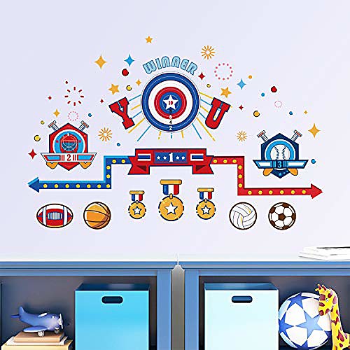 

Sports Competition Wall Decals Basketball Football Rugby Wall Stickers Kids Bedroom Boys Room Playroom Wall Decor
