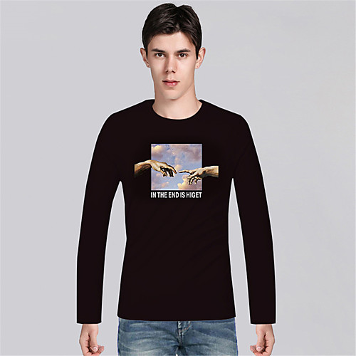 

Men's T shirt 3D Print Graphic Graphic Prints 3D Print Long Sleeve Daily Tops Casual Beach Black