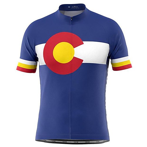 

21Grams Men's Short Sleeve Cycling Jersey Blue Bike Top Mountain Bike MTB Road Bike Cycling Breathable Sports Clothing Apparel / Stretchy / Athletic