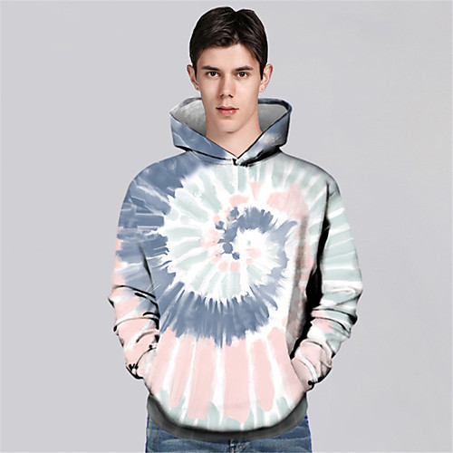 

Men's Pullover Hoodie Sweatshirt Tie Dye Graphic Prints Print Sports & Outdoor Daily 3D Print Casual Hoodies Sweatshirts Blushing Pink