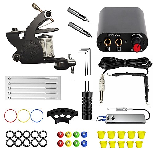 

BaseKey Professional Tattoo Kit Tattoo Machine - 1 pcs Tattoo Machines, Professional Aluminum Alloy 19 W Coil Tattoo Machine