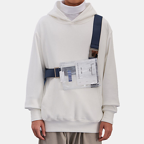 

unisex waterproof pvc fashion transparent peinted shoulder strap chest bag crossbody bag