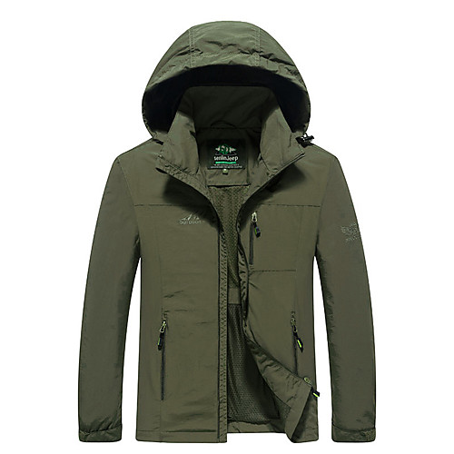 

Men's Hoodie Jacket Hiking Softshell Jacket Hiking Windbreaker Jacket Top Outdoor Lightweight Windproof Breathable Quick Dry Spring Summer Wine Red khaki Army Green Fishing Climbing Camping / Hiking