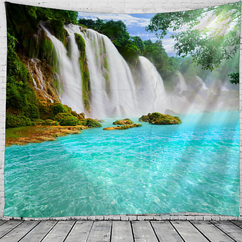 

wall tapestry art decor blanket curtain hanging home bedroom living room decoration waterfall scenery