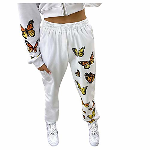 

Sweatpants for Women Cute Butter-Fly Print Sport Running Active Pants Casual Long Trousers Pajama Pants S-XL