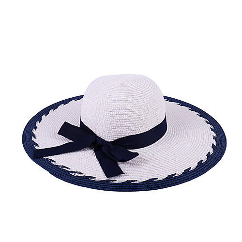 

Elegant Straw Hats with Bowknot 1 pc Special Occasion / Party / Evening Headpiece