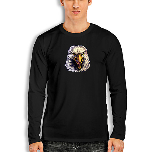 

Men's T shirt 3D Print Graphic Animal Print Long Sleeve Daily Tops Basic Casual White Black Red