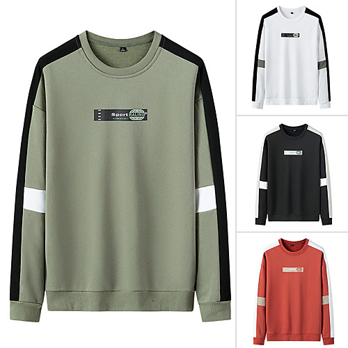 

Men's Sweatshirt Pullover Color Block Crew Neck Color Block Sport Athleisure Sweatshirt Top Long Sleeve Breathable Moisture Wicking Sweat Out Comfortable Everyday Use Street Casual Daily