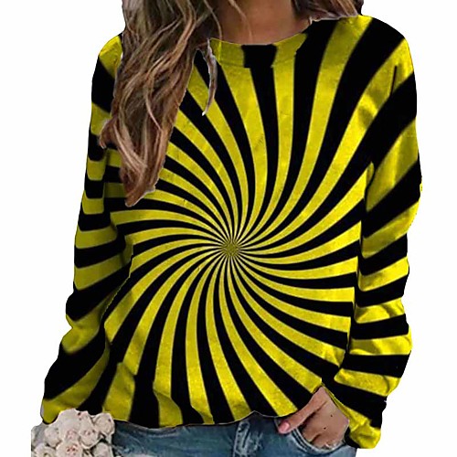 

Women's Pullover Sweatshirt 3D Print Party Daily Active Party Hoodies Sweatshirts Loose Yellow