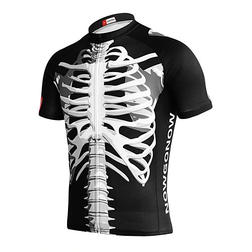 

Men's Short Sleeve Cycling Jersey Black Skull Bike Top Mountain Bike MTB Road Bike Cycling Breathable Sports Clothing Apparel / Stretchy / Athletic