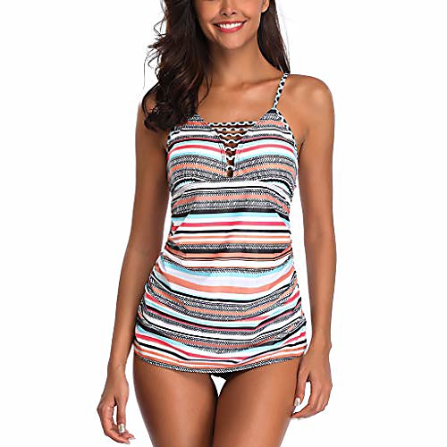 

Women's Bikini Beach Wear Swimsuit Tummy Control Photo Color Swimwear Bathing Suits / 2 Piece
