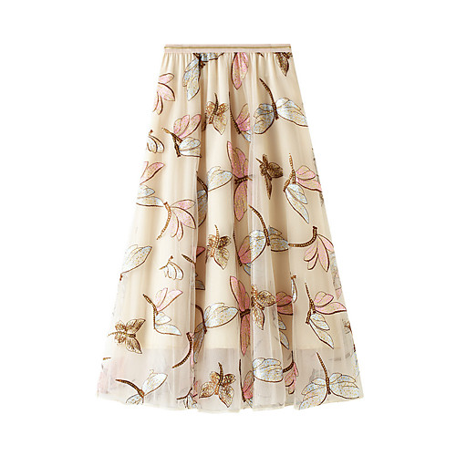 

Women's Date Vacation Streetwear Skirts Graphic Print Blushing Pink Beige