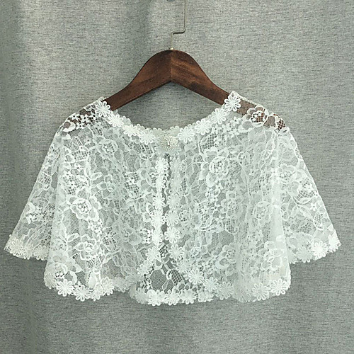 

Short Sleeve Flower Style / Cute Lace Party / Evening / Birthday Shawl & Wrap / Kids' Wraps With Lace / Floral / Crystals / Rhinestones