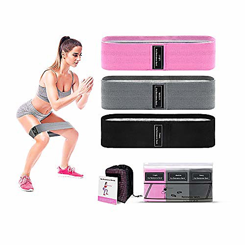 

Resistance Bands, 3-Pack Professional Exercise Bands, Workout Bands, Exercise Assisters for Men, Women, Yoga, Pilates, Muscle Training (Pink Black Grey)