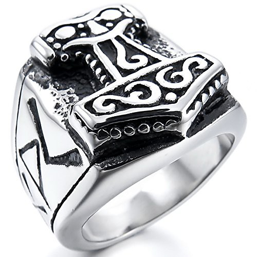 

men's stainless steel ring silver tone black size13