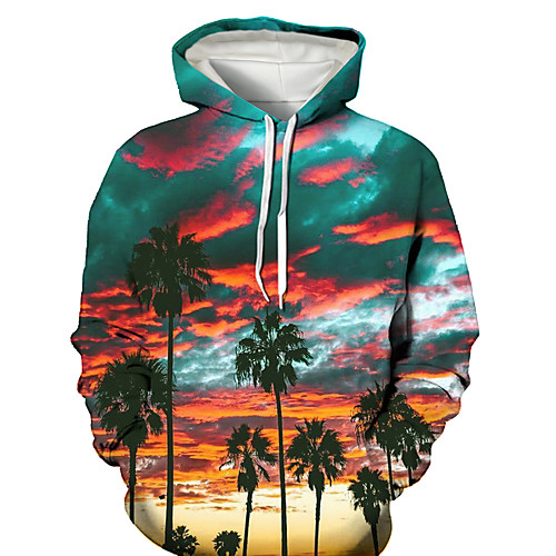

Men's Pullover Hoodie Sweatshirt Graphic 3D Print Hooded Daily 3D Print Basic Casual Hoodies Sweatshirts Long Sleeve Green