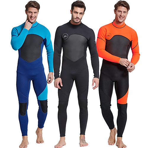 

Men's Full Wetsuit 3mm CR Neoprene Diving Suit Sun Shirt Waterproof Quick Dry Long Sleeve Back Zip - Swimming Diving Surfing Solid Colored Autumn / Fall Spring Summer / Winter / Stretchy