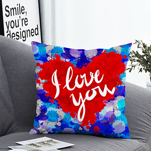 

1 pcs Polyester Pillow Cover & Insert, Heart Simple Classic Square Zipper Polyester Traditional Classic