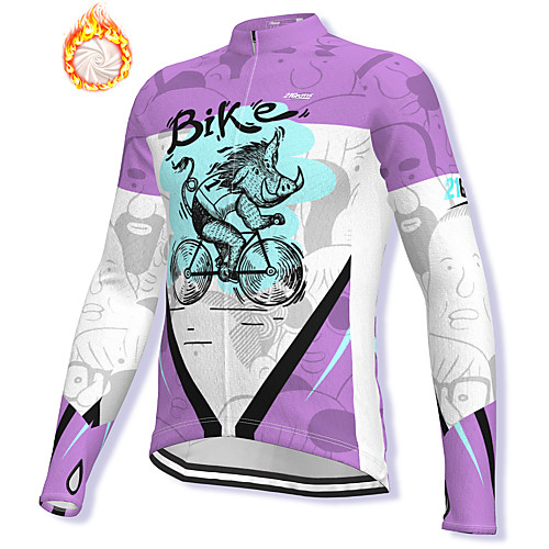 

21Grams Men's Long Sleeve Cycling Jacket Winter Fleece Spandex Purple Bike Jacket Mountain Bike MTB Road Bike Cycling Fleece Lining Warm Sports Clothing Apparel / Stretchy / Athleisure