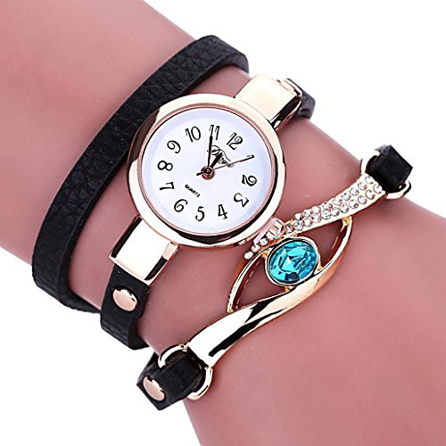 

Lady Wrist Watch Female on Sale Watches for Women Round Dial Case Comfortable Leather Wristwatch Clock (Black)