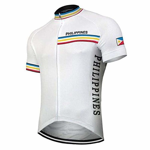 

21Grams Men's Short Sleeve Cycling Jersey White Bike Top Mountain Bike MTB Road Bike Cycling Breathable Sports Clothing Apparel / Stretchy / Athletic