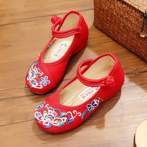 

Girls' Modern Shoes Heel Thick Heel Red Fuchsia Pink Buckle Children's