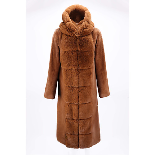 

Women's Solid Colored Fur Trim Fall & Winter Faux Fur Coat Long Going out Long Sleeve Faux Fur Coat Tops Blue
