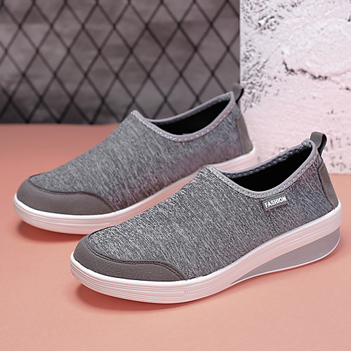 

Women's Flats Flat Heel Round Toe Sporty Daily Home Walking Shoes Swing Shoes Canvas Solid Colored Black Fuchsia Gray