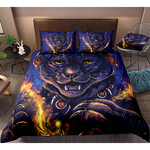 

Leopard Print 3-Piece Duvet Cover Set Hotel Bedding Sets Comforter Cover with Soft Lightweight Microfiber, Include 1 Duvet Cover, 2 Pillowcases for Double/Queen/King(1 Pillowcase for Twin/Single)