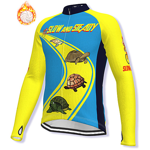 

21Grams Men's Long Sleeve Cycling Jacket Winter Fleece Spandex BlueYellow Bike Jacket Mountain Bike MTB Road Bike Cycling Fleece Lining Warm Sports Clothing Apparel / Stretchy / Athleisure