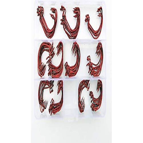 

125Pcs Fishing Hooks High Carbon Steel Worm Soft Bait Jig Fish Hooks Kit Set with Plastic Box