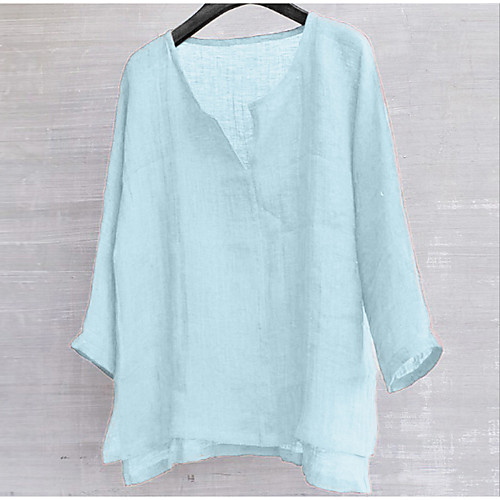 

Men's Brief Henley Breathable Sporty Comfy Solid Color Long Sleeve Loose Casual shirt Blouse shirts plus size Daily Summer Shirt Vacation Bench