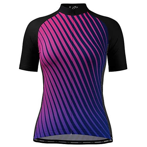 

21Grams Women's Short Sleeve Cycling Jersey Black Stripes Bike Top Mountain Bike MTB Road Bike Cycling Breathable Quick Dry Sports Clothing Apparel / Stretchy / Athleisure