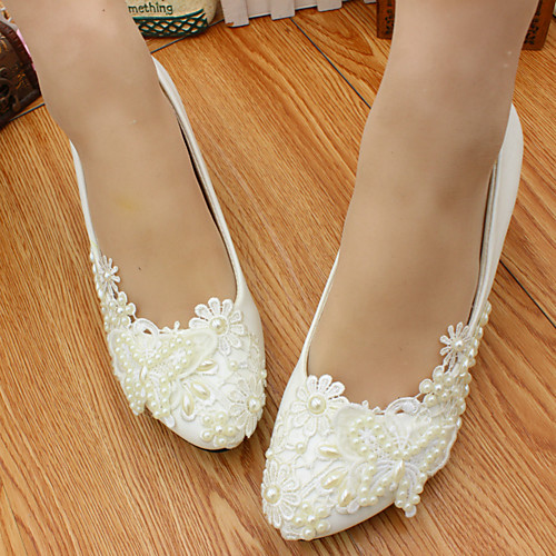 

Women's Wedding Shoes Cone Heel Round Toe Wedding Pumps Sweet Wedding PU Flower Solid Colored 3 cm heel [standard size] 5 cm heel [standard size] 8 cm heel [standard size]