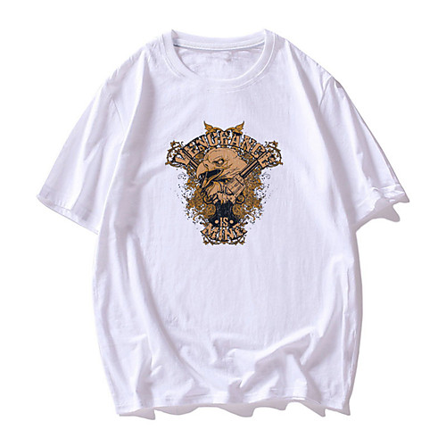 

Men's T shirt 3D Print Graphic Animal Print Short Sleeve Daily Tops Basic Casual White Black Red