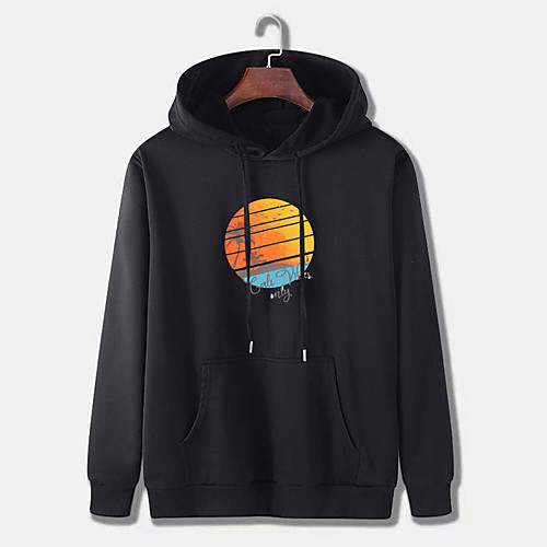 

Men's Pullover Hoodie Sweatshirt Graphic Landscape Print Daily Weekend 3D Print Casual Hoodies Sweatshirts Wine Red Black Dark Gray