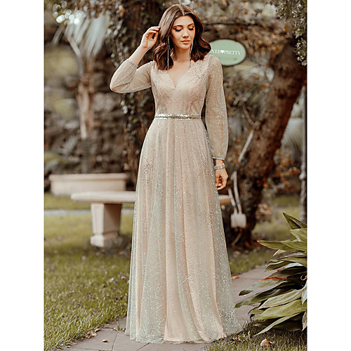 

Women's A Line Dress Maxi long Dress Camel Long Sleeve Solid Color Fall Winter Elegant Formal 2021 S M L XL XXL 3XL 4XL 5XL 6XL 7XL