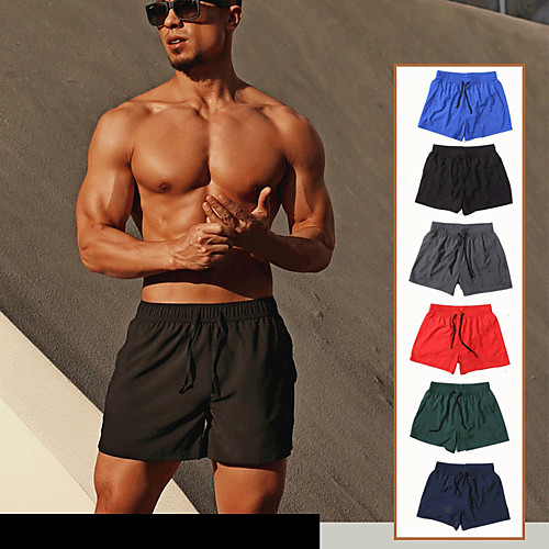 

Men's Running Shorts Athletic Bottoms 2 in 1 Liner Gym Workout Running Jogging Training Exercise Breathable Quick Dry Moisture Wicking Sport Solid Colored Black Red Grey Dark Green Sky Blue Navy Blue