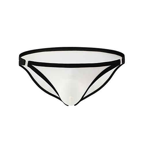 

Men's 1 Piece Basic Briefs Underwear - Normal Low Waist White Black L XL XXL