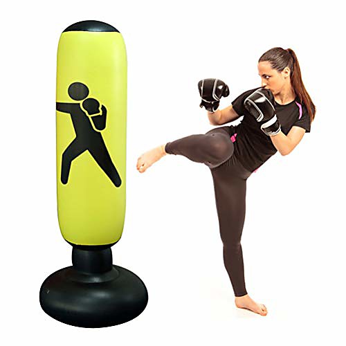 

160 cm Inflatable Punching Bag Free Standing Boxing Punch Bag Sport Stress Relief Boxing Target Heavy Training Fitness Sandbag with Foot Air Pump