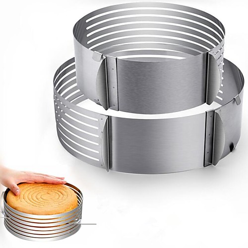 

2pcs adjustable layer cake slicer 9-12 and 6-8 stainless steel multi layered ring circular cutter baking tool kit mousse mould for women wedding christmas mothers day gift (cake slicer)