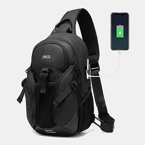 

men oxford anti-theft usb charging multi-pocket waterproof outdoor crossbody bag chest bag sling bag