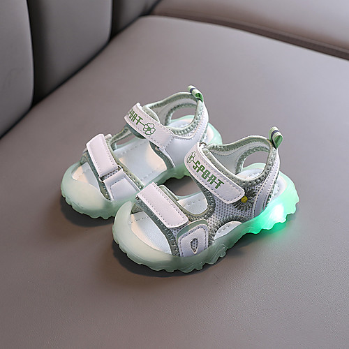 

Boys' Girls' Sandals Comfort PU Little Kids(4-7ys) Daily Walking Shoes LED Pink Green Summer