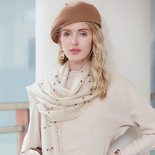 

Headwear Casual / Daily 100% Wool Hats with Rhinestone / Solid 1pc Casual / Daily Wear Headpiece
