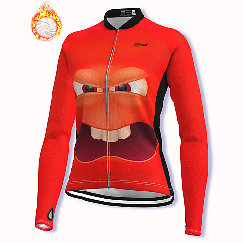 

21Grams Women's Long Sleeve Cycling Jacket Winter Fleece Spandex Red 3D Bike Jacket Mountain Bike MTB Road Bike Cycling Fleece Lining Warm Sports Clothing Apparel / Stretchy / Athleisure
