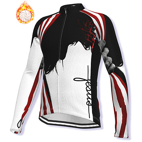 

21Grams Men's Long Sleeve Cycling Jacket Winter Fleece Spandex BlackWhite Bike Jacket Mountain Bike MTB Road Bike Cycling Fleece Lining Warm Sports Clothing Apparel / Stretchy / Athleisure