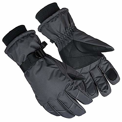 

Waterproof Gloves, Touchscreen Insulated Winter Glove for Skiing/Snowmobile/Driving/Motorcycle Riding/Cycling/Hiking/Ice Fishing/Outdoors Work - Hands Warm in Cold Weather for Men and Women XL Gray