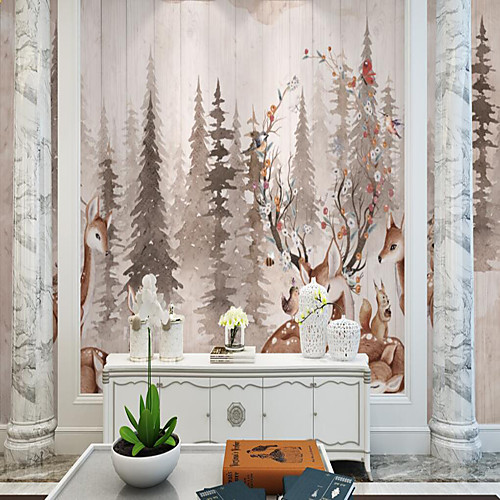 

Tree Landscape Animal Home Decoration Modern Wall Covering, Vinylal Material Self adhesive Wallpaper Mural Wall Cloth, Room Wallcovering